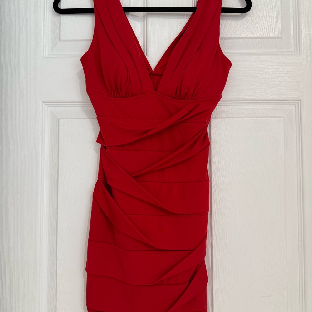 Emerald Sundae Vibrant Red Mini Dress